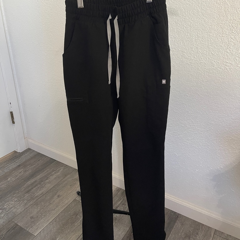 FIGS WOMEN YOLA Scrub Pants XXS Black HIGH WAISTED